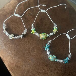 Handcrafted Sea Turtle and Starfish Bracelets B109
